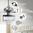 Parrot Uncle 52-Inch Elkton Modern Reversible Crystal Fandelier with Lighting and Remote Control (F6252QQ110V)