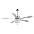 Parrot Uncle 52-Inch Ganga Modern Downrod Mount Reversible Crystal Ceiling Fan with Lighting and Remote Control