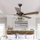 Parrot Uncle 52-Inch Howell Modern Downrod Mount Reversible Crystal Ceiling Fan with Lighting and Remote Control
