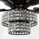 Parrot Uncle 52-Inch Howell Modern Downrod Mount Reversible Crystal Ceiling Fan with Lighting and Remote Control
