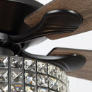 Parrot Uncle 52-Inch Howell Modern Downrod Mount Reversible Crystal Ceiling Fan with Lighting and Remote Control