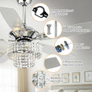Parrot Uncle 52-Inch Howell Modern Downrod Mount Reversible Crystal Ceiling Fan with Lighting and Remote Control