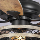 Parrot Uncle 52-Inch Hyderabad-Secunderabad Farmhouse Downrod Mount Reversible Ceiling Fan with Lighting and Remote Control (F6319Q110V)