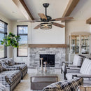 Parrot Uncle 52-Inch Hyderabad-Secunderabad Farmhouse Downrod Mount Reversible Ceiling Fan with Lighting and Remote Control (F6319Q110V)