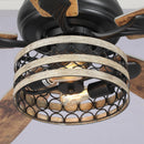 Parrot Uncle 52-Inch Hyderabad-Secunderabad Farmhouse Downrod Mount Reversible Ceiling Fan with Lighting and Remote Control (F6319Q110V)