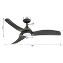 Parrot Uncle 52-Inch Industrial DC Motor Downrod Mount Reversible Ceiling Fan with LED Lighting and Remote Control