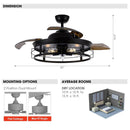 Parrot Uncle 52-Inch Jamshedpur Industrial Downrod Mount Ceiling Fan with Lighting and Remote Control (F4721AQ110V)