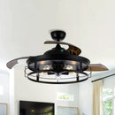 Parrot Uncle 52-Inch Jamshedpur Industrial Downrod Mount Ceiling Fan with Lighting and Remote Control (F4721AQ110V)