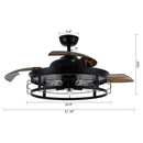 Parrot Uncle 52-Inch Jamshedpur Industrial Downrod Mount Ceiling Fan with Lighting and Remote Control (F4721AQ110V)