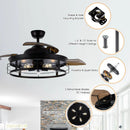 Parrot Uncle 52-Inch Jamshedpur Industrial Downrod Mount Ceiling Fan with Lighting and Remote Control (F4721AQ110V)