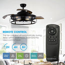 Parrot Uncle 52-Inch Jamshedpur Industrial Downrod Mount Ceiling Fan with Lighting and Remote Control (F4721AQ110V)