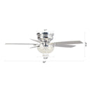 Parrot Uncle 52-Inch Kanpur Modern Chrome Flush Mount Reversible Crystal Ceiling Fan with Lighting and Remote Control (F6349Q110V)