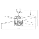 Parrot Uncle 52-Inch Kashmir Farmhouse Downrod Mount Reversible Ceiling Fan with Lighting and Remote Control (F6287QQ110V)