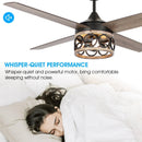 Parrot Uncle 52-Inch Kashmir Farmhouse Downrod Mount Reversible Ceiling Fan with Lighting and Remote Control (F6287QQ110V)