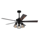 Parrot Uncle 52-Inch Kashmir Traditional Downrod Mount Reversible Ceiling Fan with Lighting and Remote Control (F6352110V)