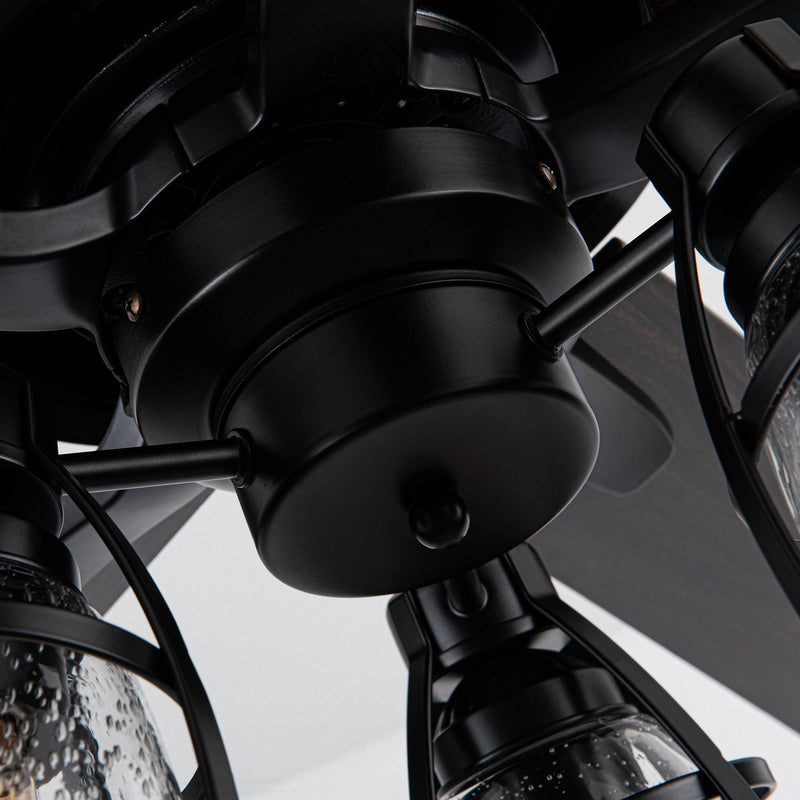 Parrot Uncle 52-Inch Kashmir Traditional Downrod Mount Reversible Ceiling Fan with Lighting and Remote Control (F6352110V)