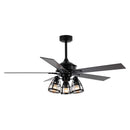 Parrot Uncle 52-Inch Kashmir Traditional Downrod Mount Reversible Ceiling Fan with Lighting and Remote Control (F6352110V)