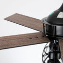 Parrot Uncle 52-Inch Kashmir Traditional Downrod Mount Reversible Ceiling Fan with Lighting and Remote Control (F6352110V)