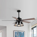 Parrot Uncle 52-Inch Kashmir Traditional Downrod Mount Reversible Ceiling Fan with Lighting and Remote Control (F6352110V)
