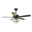Parrot Uncle 52-Inch Kerala Modern Downrod Mount Reversible Crystal Ceiling Fan with Lighting and Remote Control
