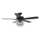 Parrot Uncle 52-Inch Kerala Modern Downrod Mount Reversible Crystal Ceiling Fan with Lighting and Remote Control