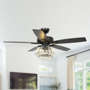 Parrot Uncle 52-Inch Kerala Modern Downrod Mount Reversible Crystal Ceiling Fan with Lighting and Remote Control