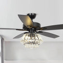 Parrot Uncle 52-Inch Kerala Modern Downrod Mount Reversible Crystal Ceiling Fan with Lighting and Remote Control