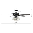 Parrot Uncle 52-Inch Kerala Modern Downrod Mount Reversible Crystal Ceiling Fan with Lighting and Remote Control