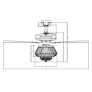 Parrot Uncle 52-Inch Kerala Modern Downrod Mount Reversible Crystal Ceiling Fan with Lighting and Remote Control