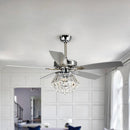 Parrot Uncle 52-Inch Kerala Modern Downrod Mount Reversible Crystal Ceiling Fan with Lighting and Remote Control