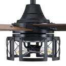 Parrot Uncle 52-Inch Kolkata Industrial Downrod Mount Reversible Ceiling Fan with Lighting and Remote Control (F6320110V)