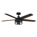 Parrot Uncle 52-Inch Kolkata Industrial Downrod Mount Reversible Ceiling Fan with Lighting and Remote Control (F6320110V)