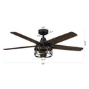 Parrot Uncle 52-Inch Kolkata Industrial Downrod Mount Reversible Ceiling Fan with Lighting and Remote Control (F6320110V)