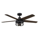 Parrot Uncle 52-Inch Kolkata Industrial Downrod Mount Reversible Ceiling Fan with Lighting and Remote Control (F6320110V)