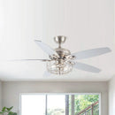 Parrot Uncle 52-Inch Kyla Industrial Brushed Nickel Reversible Caged Ceiling Fan with Lighting (F6236Q110V)