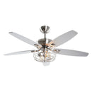 Parrot Uncle 52-Inch Kyla Industrial Brushed Nickel Reversible Caged Ceiling Fan with Lighting (F6236Q110V)