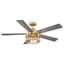 Parrot Uncle 52-Inch Lucknow Industrial Black Reversible Ceiling Fan with Lighting and Remote Control