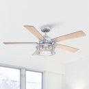 Parrot Uncle 52-Inch Lucknow Industrial Black Reversible Ceiling Fan with Lighting and Remote Control