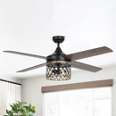 Parrot Uncle 52-Inch Mirelle Farmhouse Downrod Mount Reversible Ceiling Fan with Lighting and Remote Control (F6288110V)