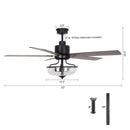 Parrot Uncle 52-Inch Mumbai Industrial Downrod Mount Reversible Ceiling Fan with Lighting and Remote Control (F6286Q110V)