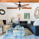 Parrot Uncle 52-Inch Mumbai Industrial Downrod Mount Reversible Ceiling Fan with Lighting and Remote Control (F6286Q110V)