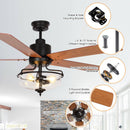 Parrot Uncle 52-Inch Mumbai Industrial Downrod Mount Reversible Ceiling Fan with Lighting and Remote Control (F6286Q110V)