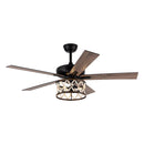 Parrot Uncle 52-Inch New Delhi Industrial Downrod Mount Reversible Ceiling Fan with Lighting and Remote Control (F6354110V)