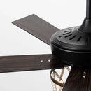Parrot Uncle 52-Inch New Delhi Industrial Downrod Mount Reversible Ceiling Fan with Lighting and Remote Control (F6354110V)