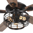 Parrot Uncle 52-Inch Paquette Industrial Downrod Mount Reversible Ceiling Fan with Lighting and Remote Control (F6315Q110V)