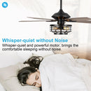 Parrot Uncle 52-Inch Paquette Industrial Downrod Mount Reversible Ceiling Fan with Lighting and Remote Control (F6315Q110V)
