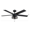 Parrot Uncle 52-Inch Prayag Industrial Downrod Mount Reversible Ceiling Fan with Lighting and Remote Control