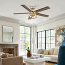Parrot Uncle 52-Inch Prayag Industrial Downrod Mount Reversible Ceiling Fan with Lighting and Remote Control