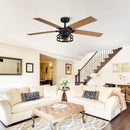 Parrot Uncle 52-Inch Prayag Industrial Downrod Mount Reversible Ceiling Fan with Lighting and Remote Control