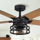 Parrot Uncle 52-Inch Prayag Industrial Downrod Mount Reversible Ceiling Fan with Lighting and Remote Control
